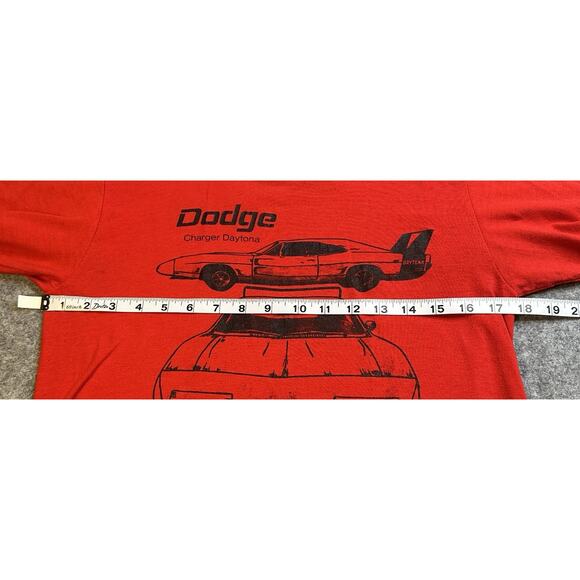 Vintage Dodge Charger Daytona Red T-Shirt SZ S/M Red Single Stitch *Small Spots* - Picture 5 of 14